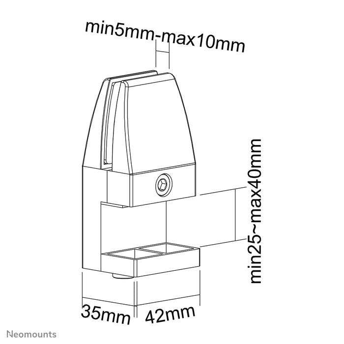 desk clamp set 25-40 mm - White