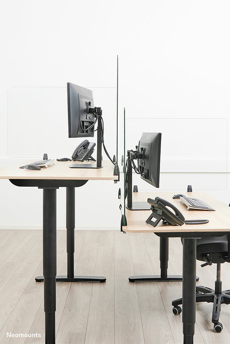 NS-GLSPROTECT140 is a durable 138 cm glass screen that provides distance protection in the workplace - Tempered, transparent glass, 100% recyclable