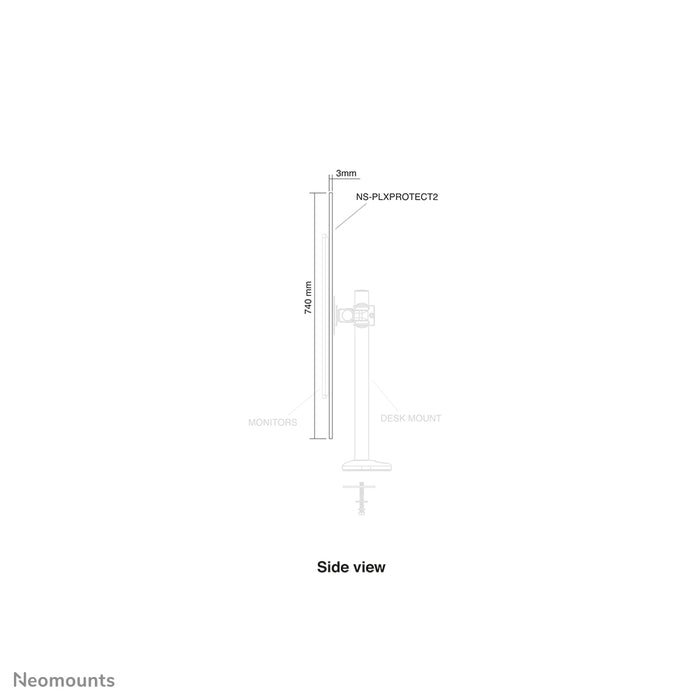 NS-PLXPROTECT2 is a transparent screen for 2 flat screens and provides distance protection on the work floor - Transparent acrylic, 100% recyclable | PLXPROTECT from is registered as an EU Design patent |