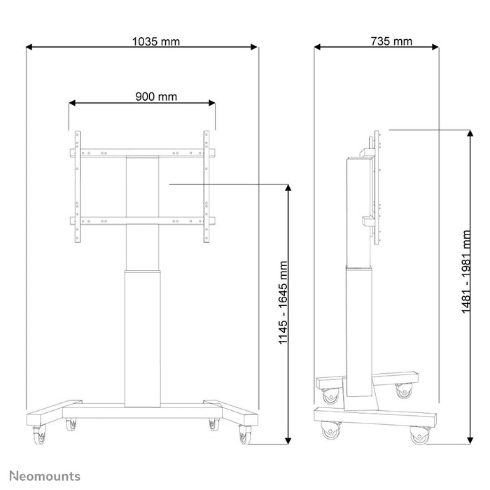 PLASMA-M2250SILVER is an electrically height-adjustable trolley for flat screens up to 100 inches.
