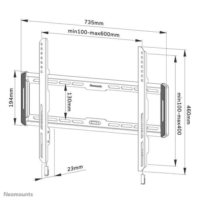 WL30-550BL16 flat wall mount for 40-75 inch screens - Black