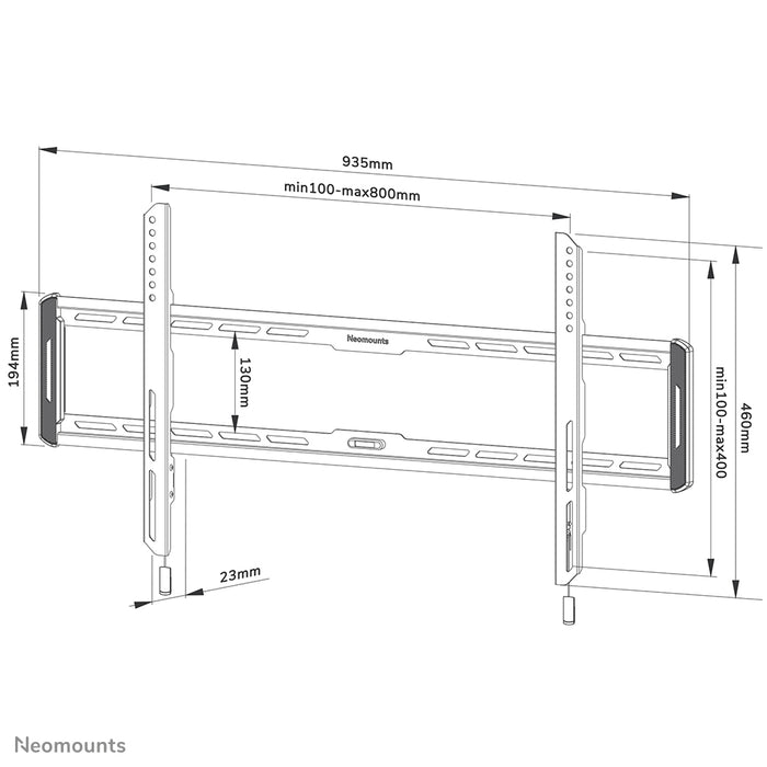 WL30-550BL18 flat wall mount for 43-86 inch screens - Black
