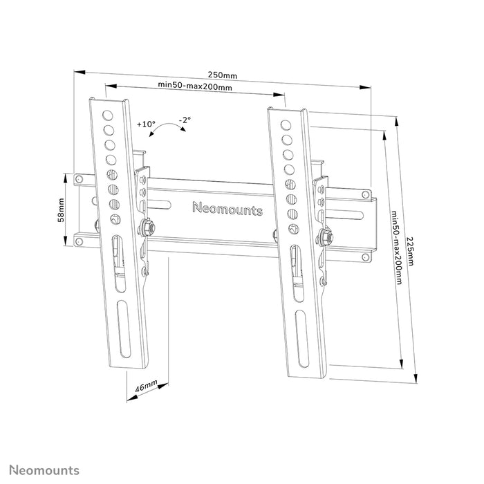 WL35-350BL12 tiltable wall mount for 24-55 inch screens - Black