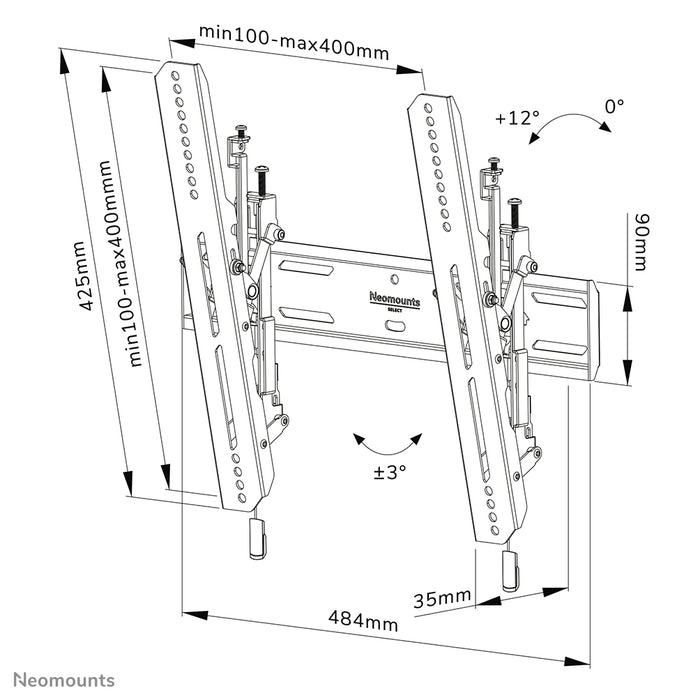 WL35S-850BL14 tiltable wall mount for 32-65 inch screens - Black