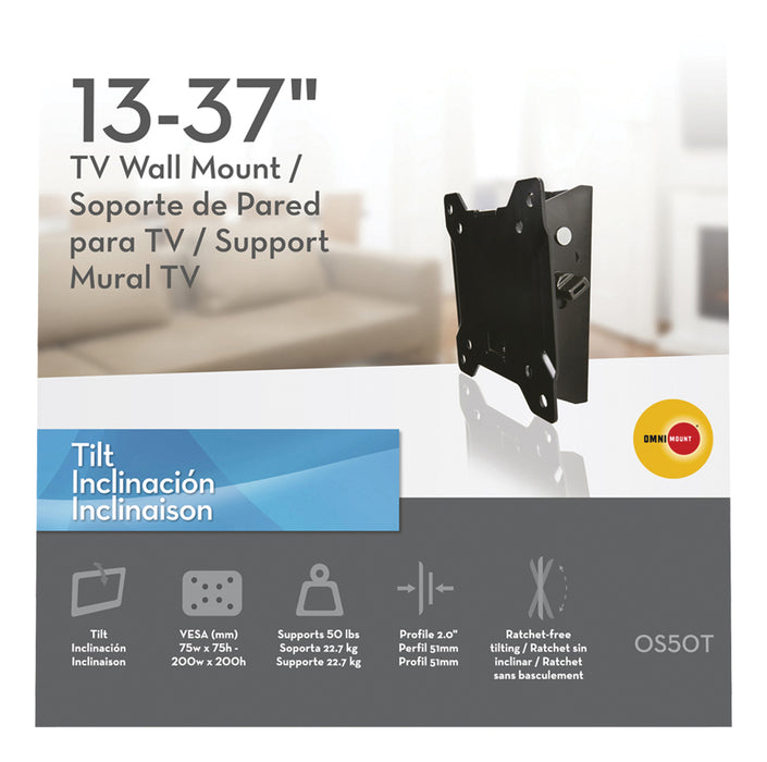 Simple tilting TV wall bracket