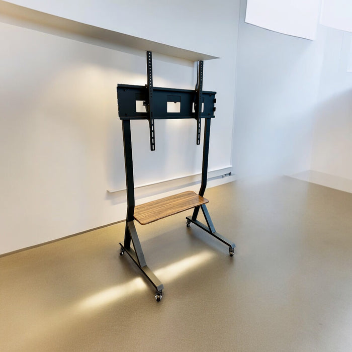 Mobile TV stand for trade fair or meeting room, elegant model