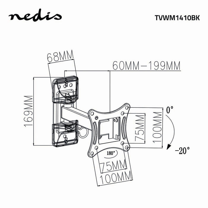 Full-Motion TV Wall Mount | 13 - 27" | Max. 15 kg | 2 hinge points