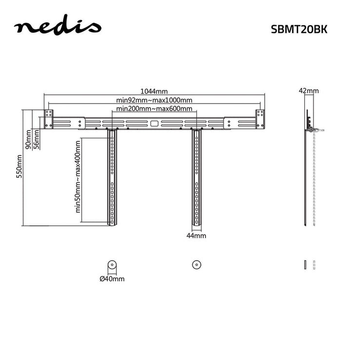 Soundbar bracket | Wired to TV | Max. 10 kg