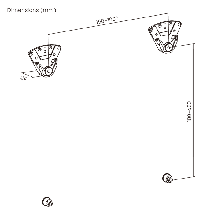 Wolff Mount TVB-146 – Support mural TV amovible pour extérieur et murs en plâtre | 32-75 pouces | 75 kg | Non-VESA