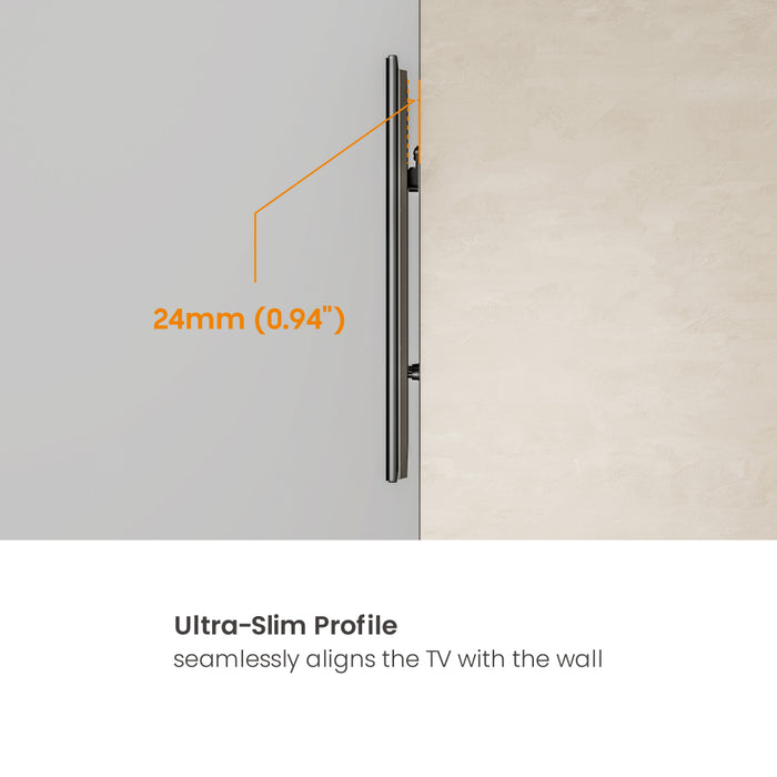 Wolff Mount TVB-146 – Support mural TV amovible pour extérieur et murs en plâtre | 32-75 pouces | 75 kg | Non-VESA