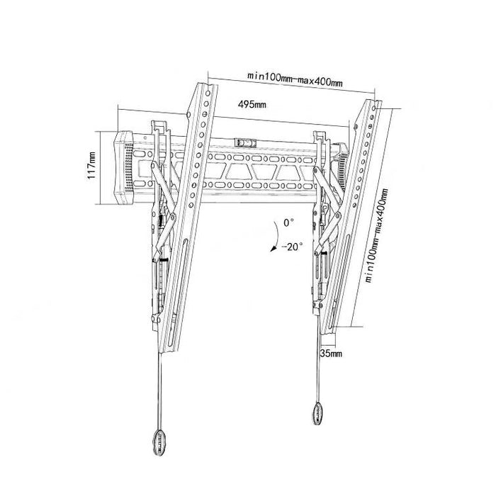 TV bracket with lock up to 55 inches