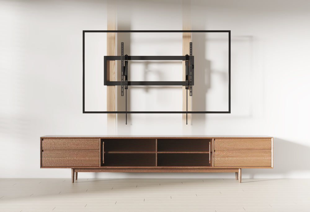 Sliding, turning and tilting TV bracket for mantelpiece mounting 55-105 inches and 80 kilos