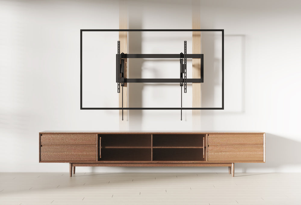 Sliding, turning and tilting TV bracket for mantelpiece mounting 55-105 inches and 80 kilos