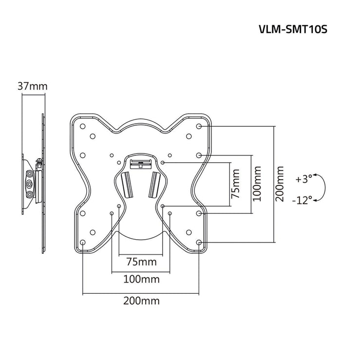 SOLD=SOLD Sleek tiltable wall bracket with VESA 200x200 screens up to 42"