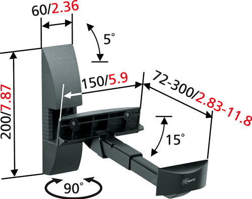 Vogels VLB 200 speaker brackets 2pcs Black
