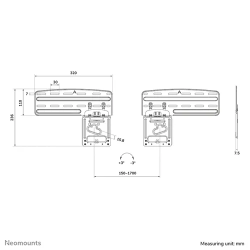 Neomounts WL30-265BL1 Ultra-Slim Wall Mount for Samsung TVs 43-85