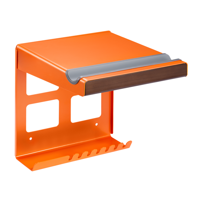 Wolff Mount Metal Road Bike Wall Mount Dutch Orange with Storage Shelf