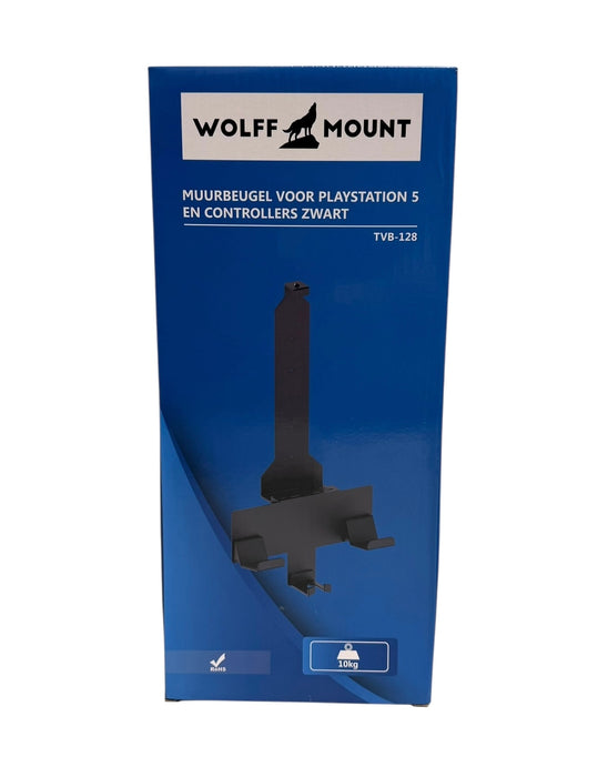 Wolff Mount PS5 Holder – Wall Mount for PlayStation 5 and Controllers – Black