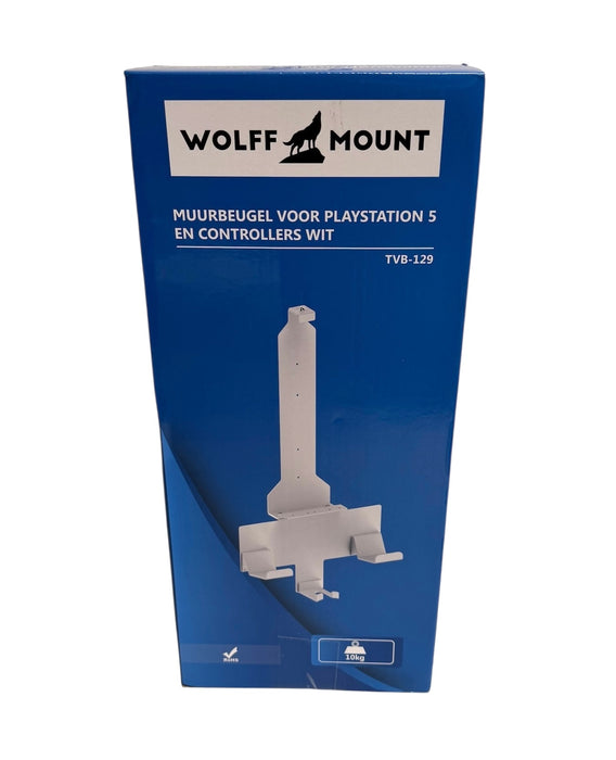 Wolff Mount PS5 Holder – Wall Mount for PlayStation 5 and Controllers – White