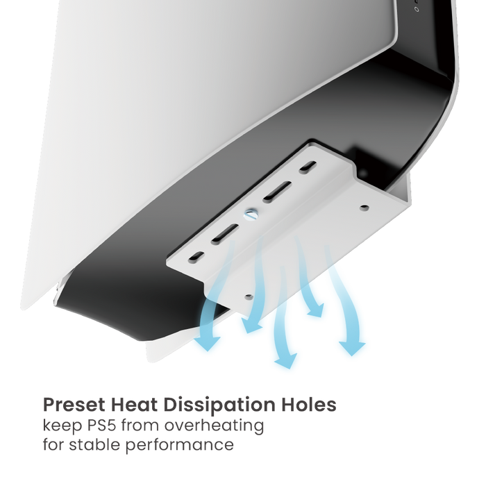 Wolff Mount PS5 Holder – Wall Mount for PlayStation 5 and Controllers – White