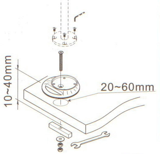 NewStar FPMA-D9GROMMET mounting plate for desk grommet