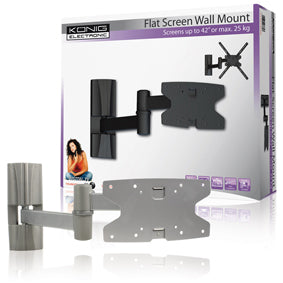 König 3-way TV wall mount up to 42 inches Silver
