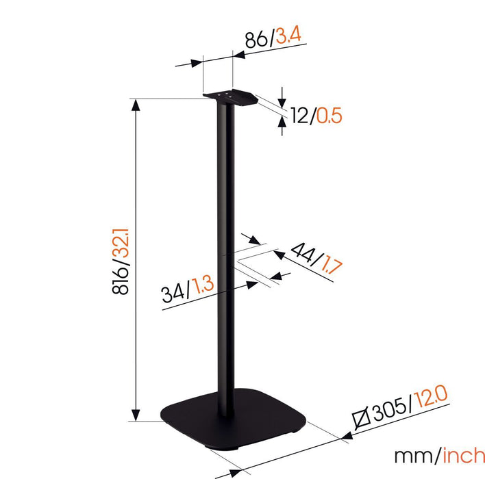 Black Speaker Stand for Sonos Era 300 – Freestanding &amp; Adjustable | Vogel's