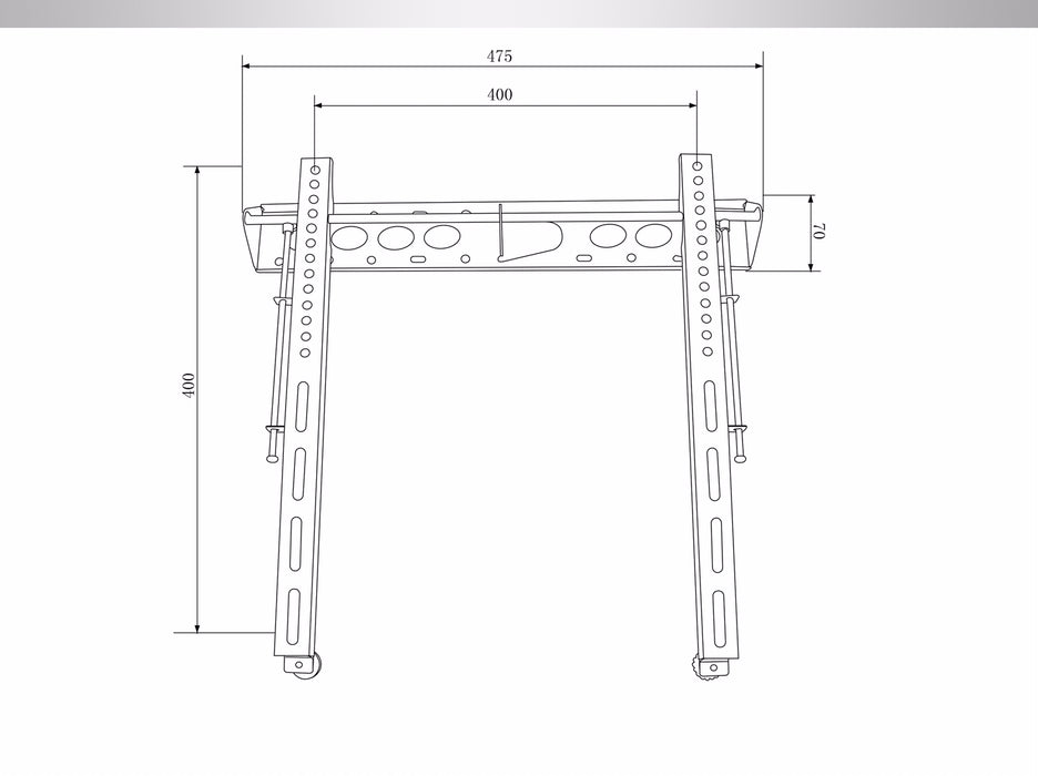 SOLD OUT Fixed lockable wall bracket for screens up to 55 inches