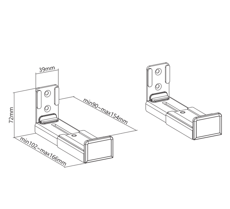 Universal soundbar brackets